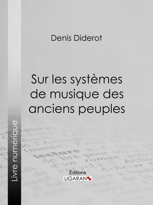 cover image of Sur les systèmes de musique des anciens peuples